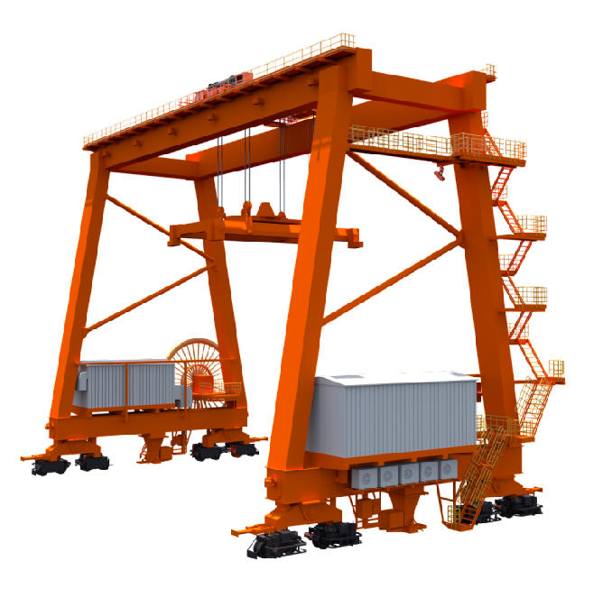 Rail-mounted gantry crane automation control systems